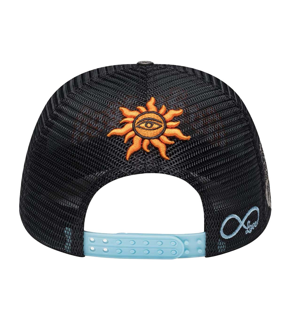Godspeed Forever Trucker Hat Black/Light Blue/Orange