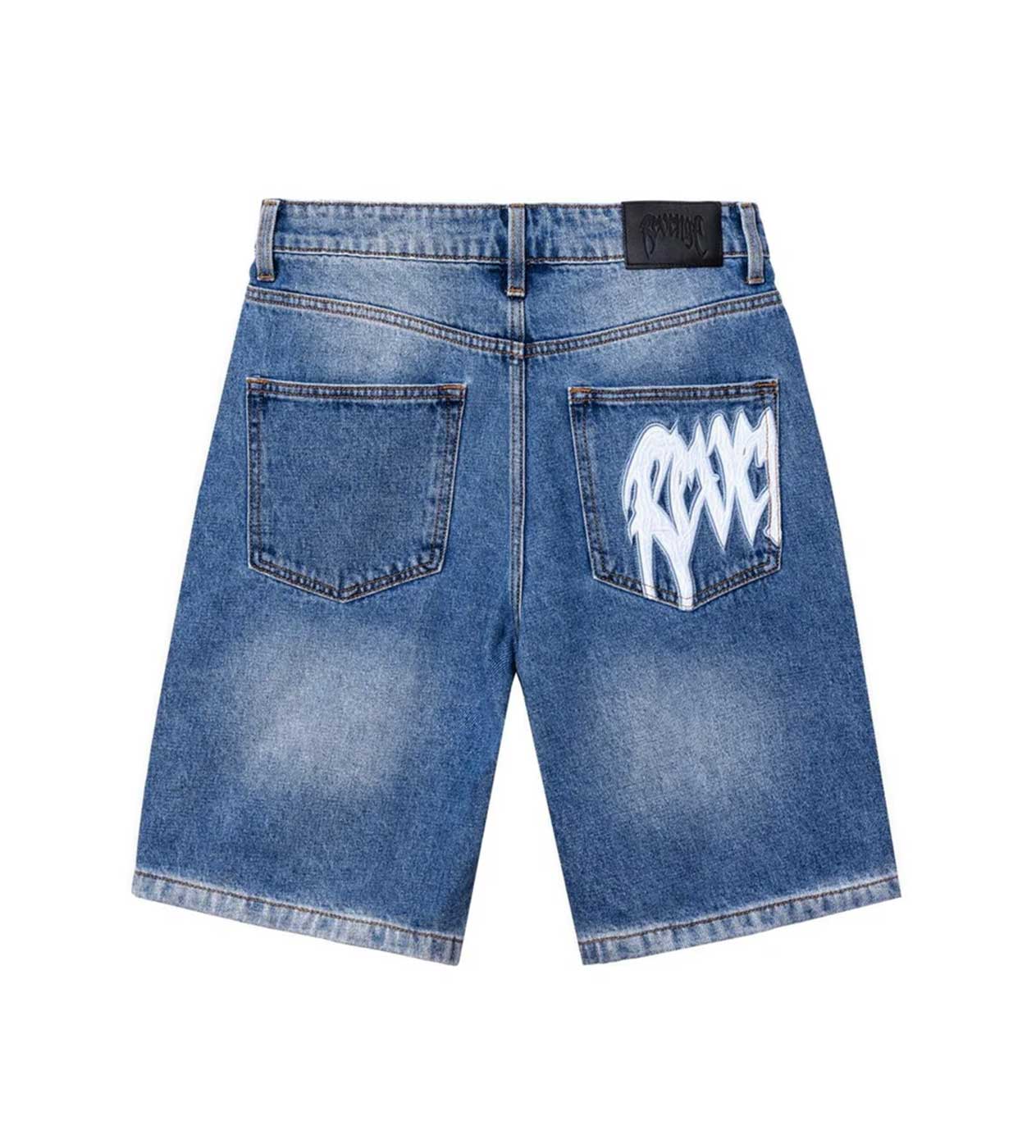 Revenge Thorn Denim Shorts Indigo