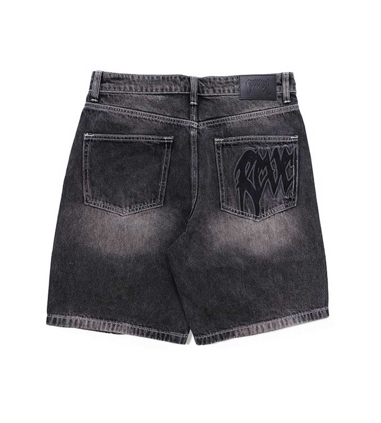 Revenge Thorn Denim Shorts Black