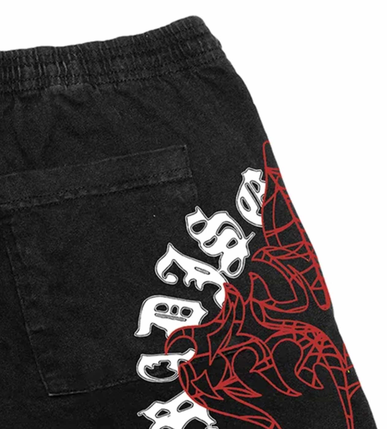 Revenge Web Cross Shorts Black
