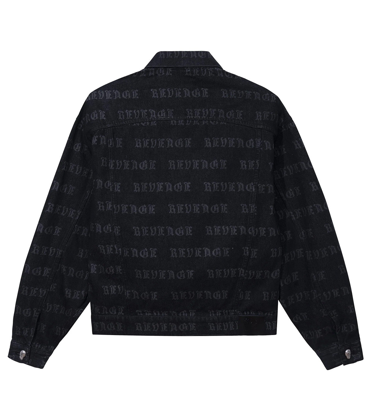Revenge All Over Logo Denim Jacket Black