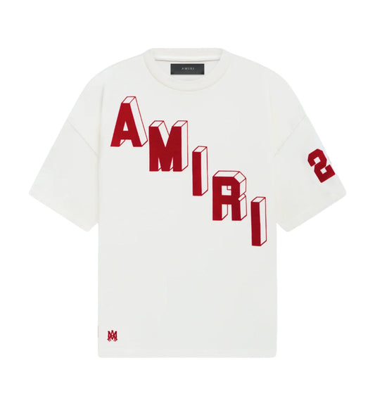 Amiri Flocked Hockey Skater Tee Vanilla