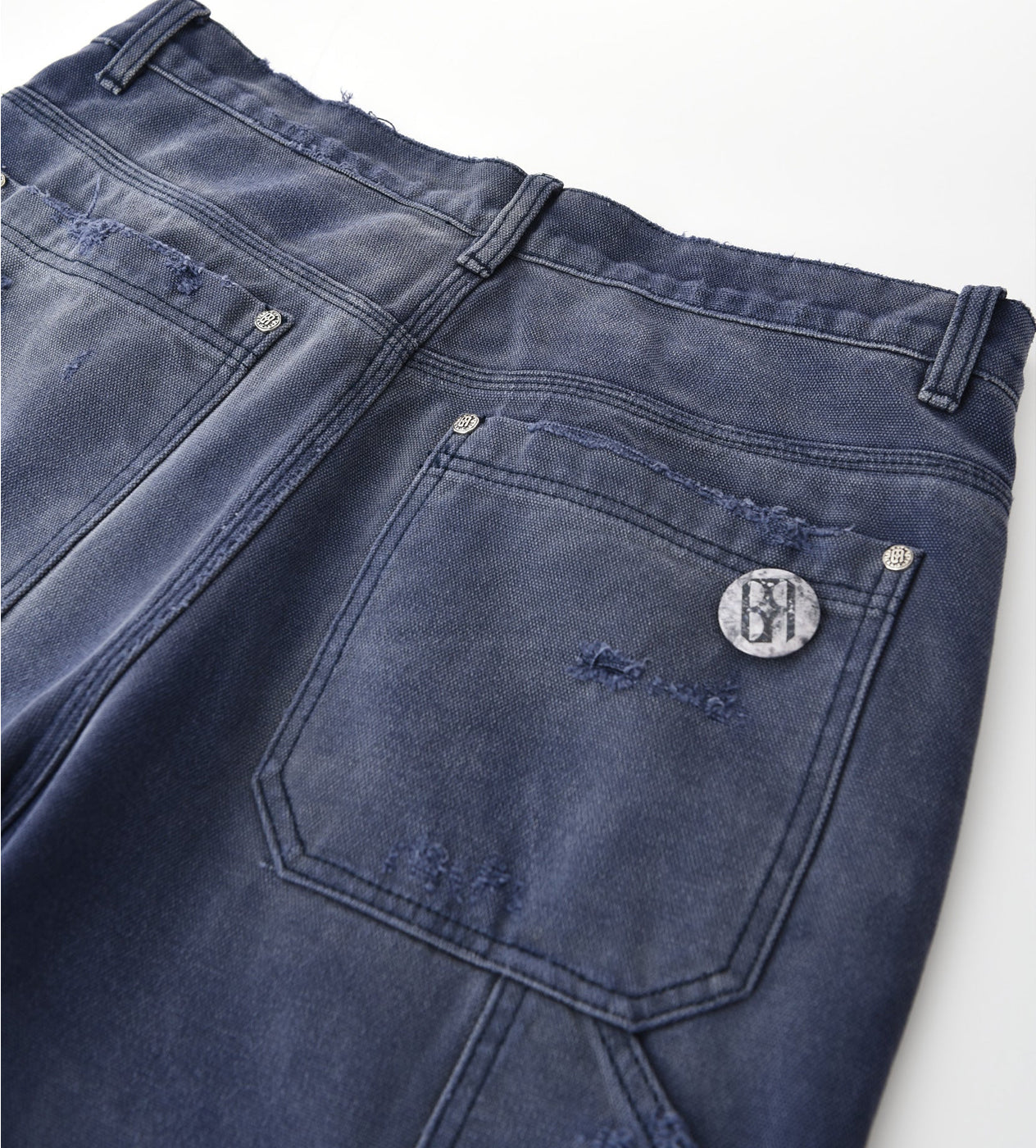 Birth of Royal Child 1920s Vintage Blue Pin Emblem Workwear Trousers Navy