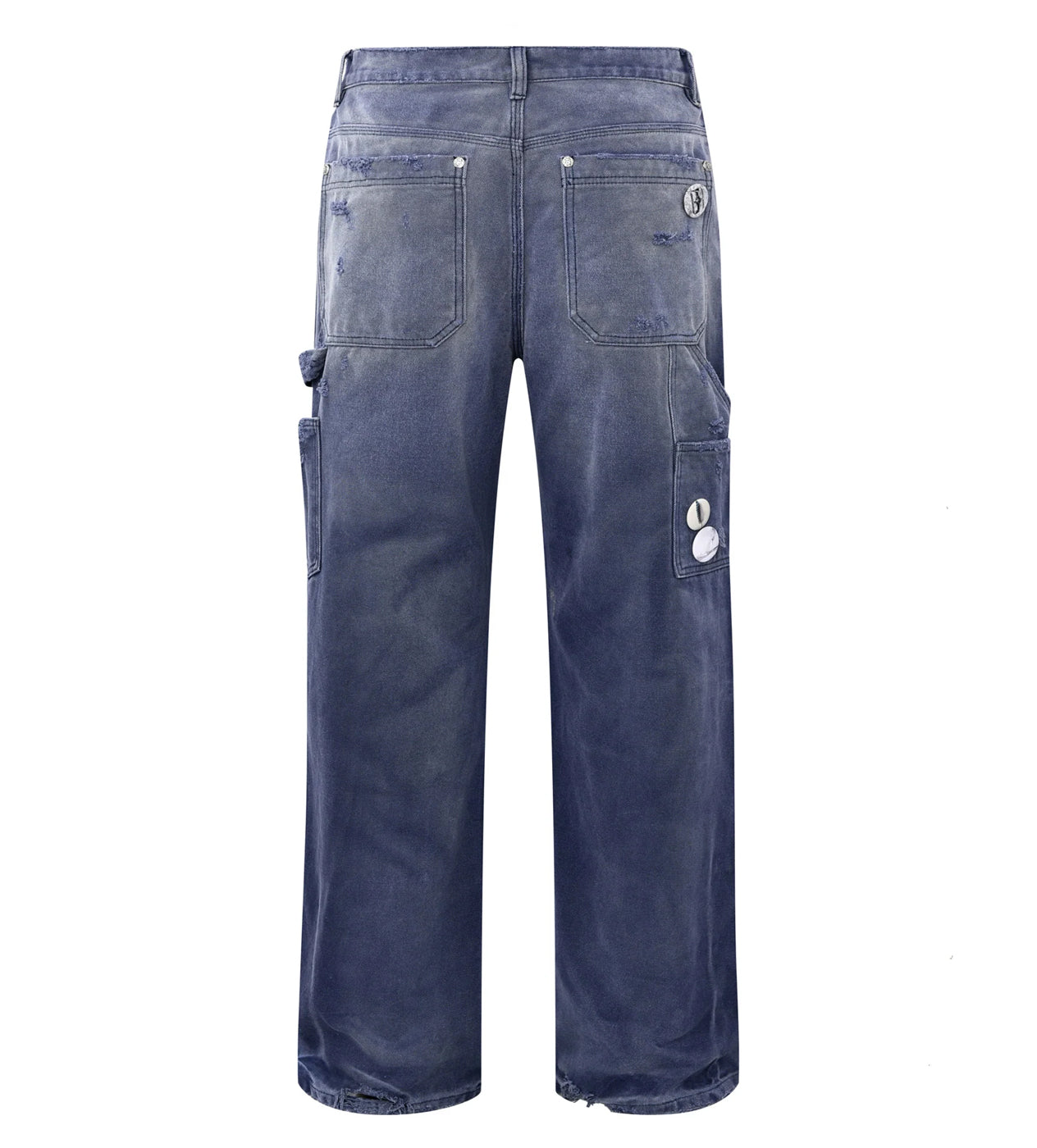 Birth of Royal Child 1920s Vintage Blue Pin Emblem Workwear Trousers Navy