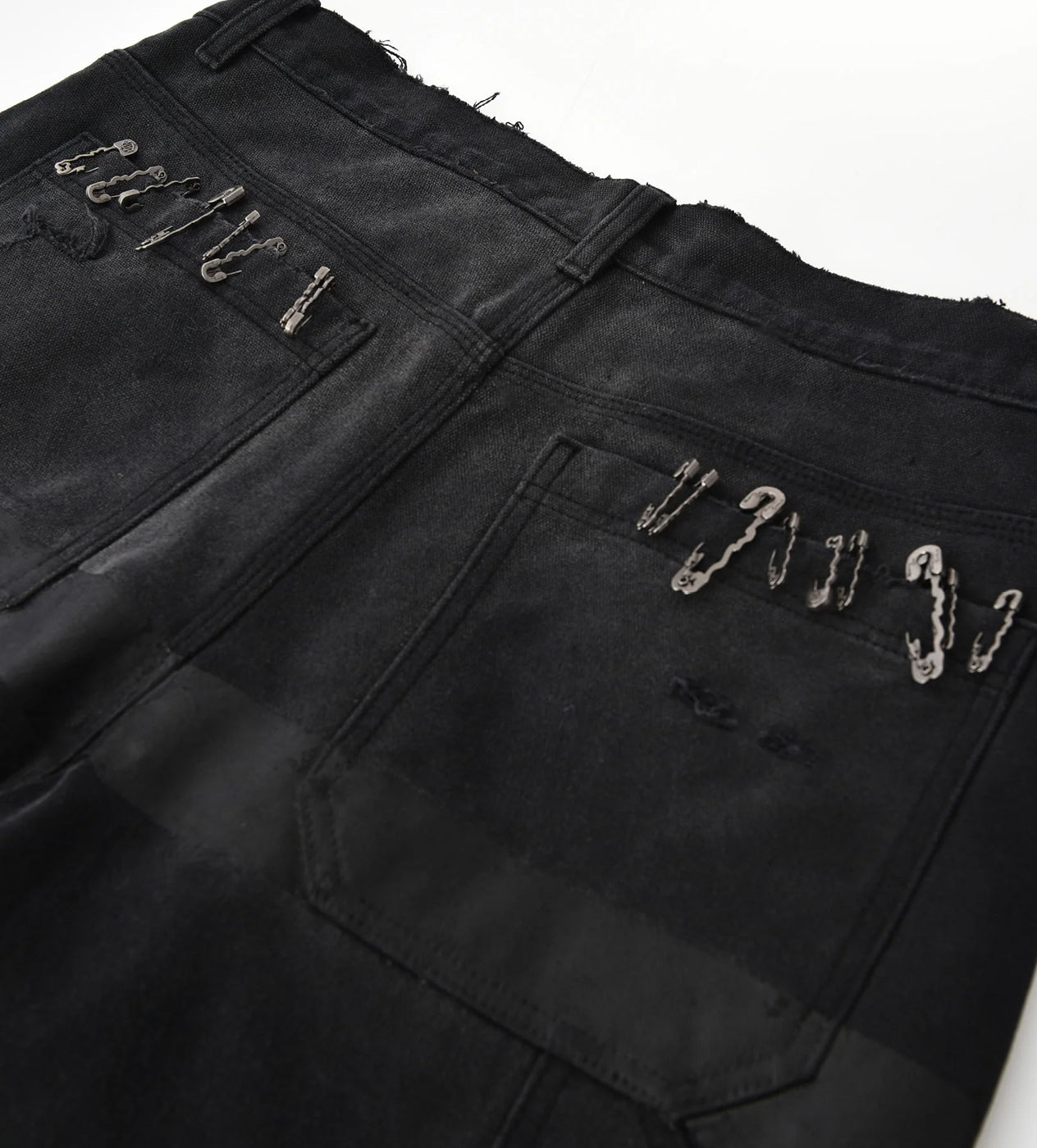 Birth of Royal Child 1920s Vintage Pin Washed Carpenter Pants Black