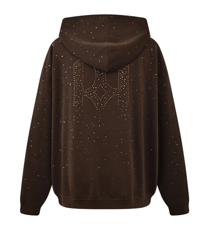 Birth of Royal Child 20k Swarovski Diamond Hoodie Brown