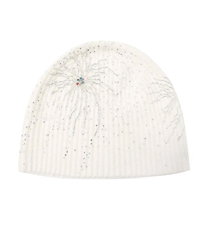 Birth of Royal Child Fireworks Studded Beaded Beanie White