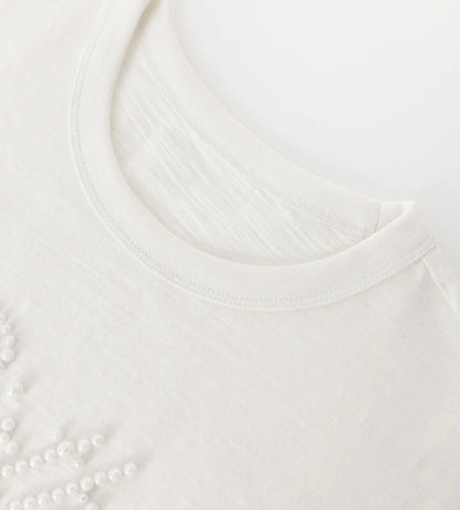 Birth of Royal Child Pearl Patchwork Tee White