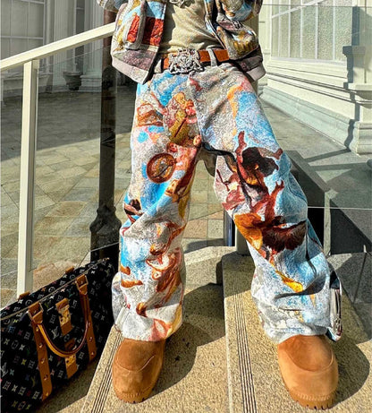 Birth of Royal Child Pozzoartistic Jacquard Cargo Pants