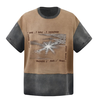 Birth of Royal Child Three Piece Distressed Stained L/S Tee Brown