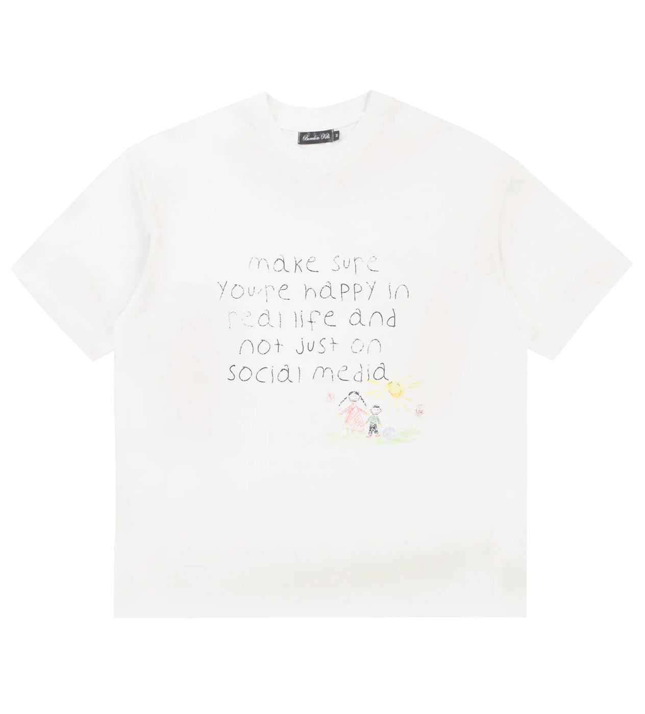 Boredom Kills Happy in Real Life Tee White