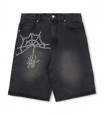 Boredom Kills Pearl Spider Jorts Black