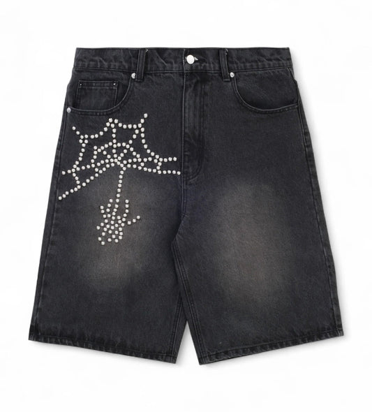 Boredom Kills Pearl Spider Jorts Black