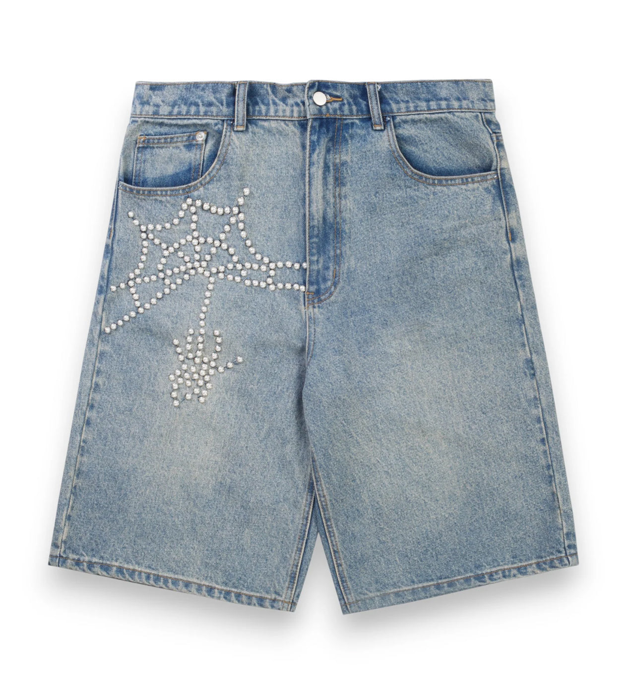 Boredom Kills Pearl Spider Jorts Blue