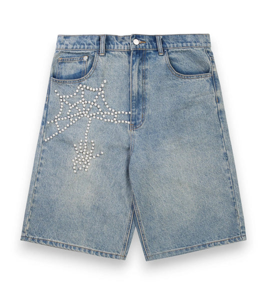 Boredom Kills Pearl Spider Jorts Blue