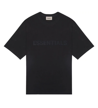 Essentials Black Tee Front Logo