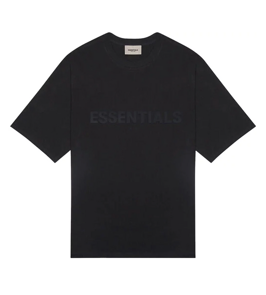 Essentials Black Tee Front Logo