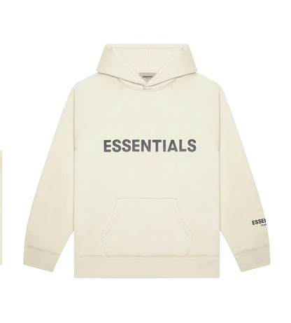 Essentials Cream Hoodie Front Logo