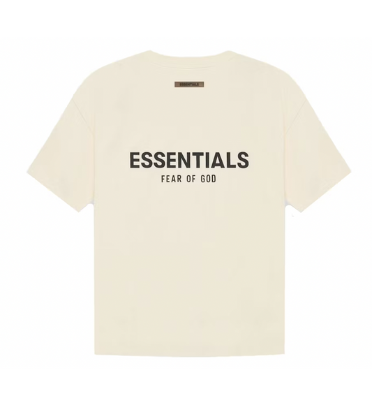 Essentials Cream Tee Back Logo
