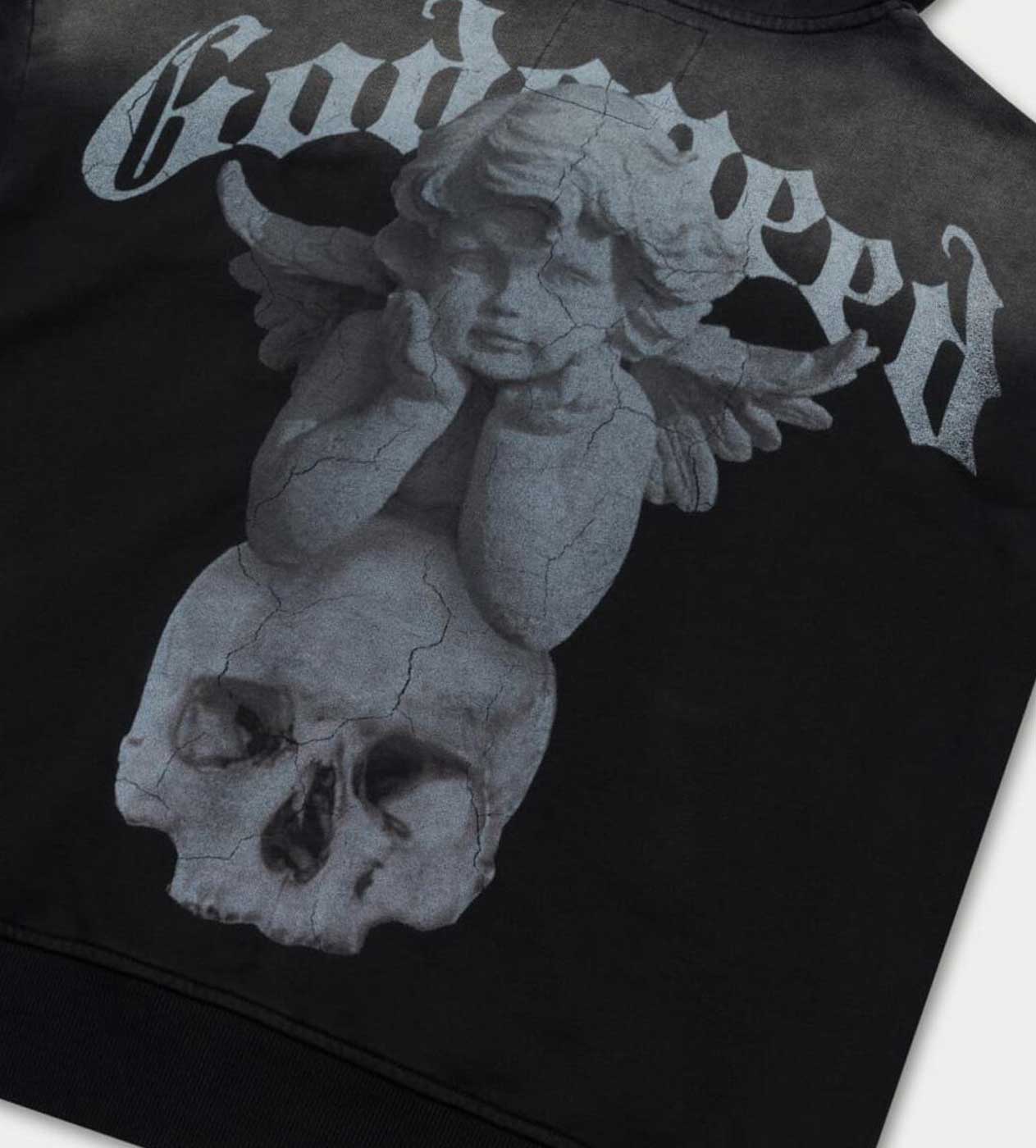 Godspeed Circle Of Life Zip Up Hoodie Vintage Wash Black