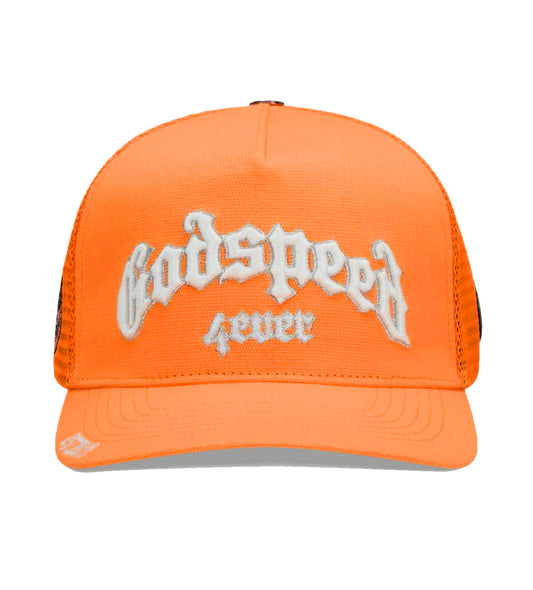 Godspeed Forever Citrus Trucker Hat Orange