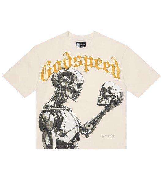 Godspeed Mankind vs AI 3 Tee Bone/Yellow