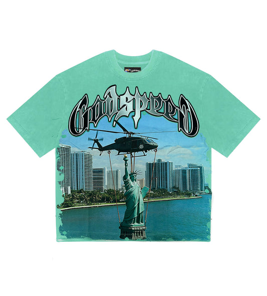 Godspeed Miami Liberty Lift Tee Teal  *Miami Exclusive*