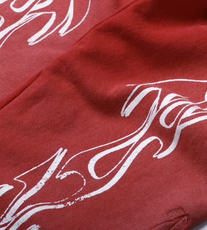 Hellstar Studios Racer Flare Sweatpants Red