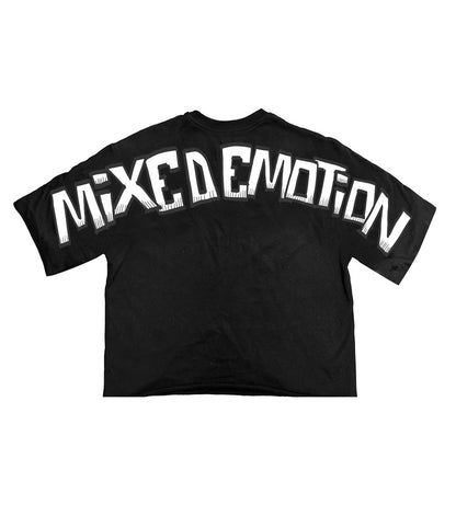 Mixed Emotions Monster Cropped Tee Black