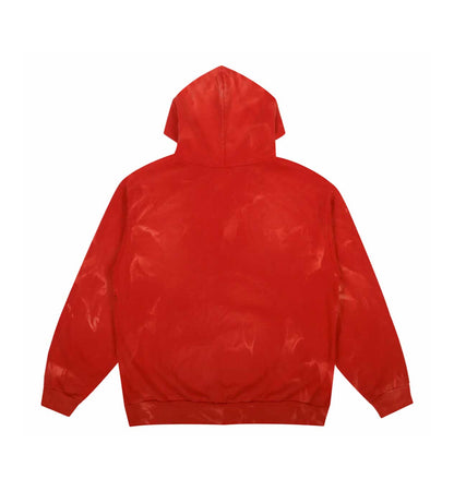 Pieces Sun Faded Zip Up Sweatshirt Lava Red