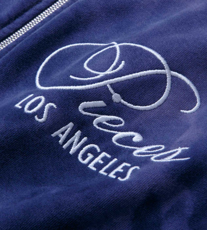 Pieces Sun Faded Zip Up Sweatshirt Midnight Navy