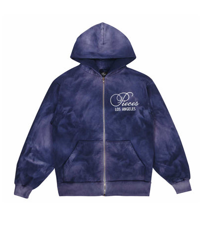 Pieces Sun Faded Zip Up Sweatshirt Midnight Navy