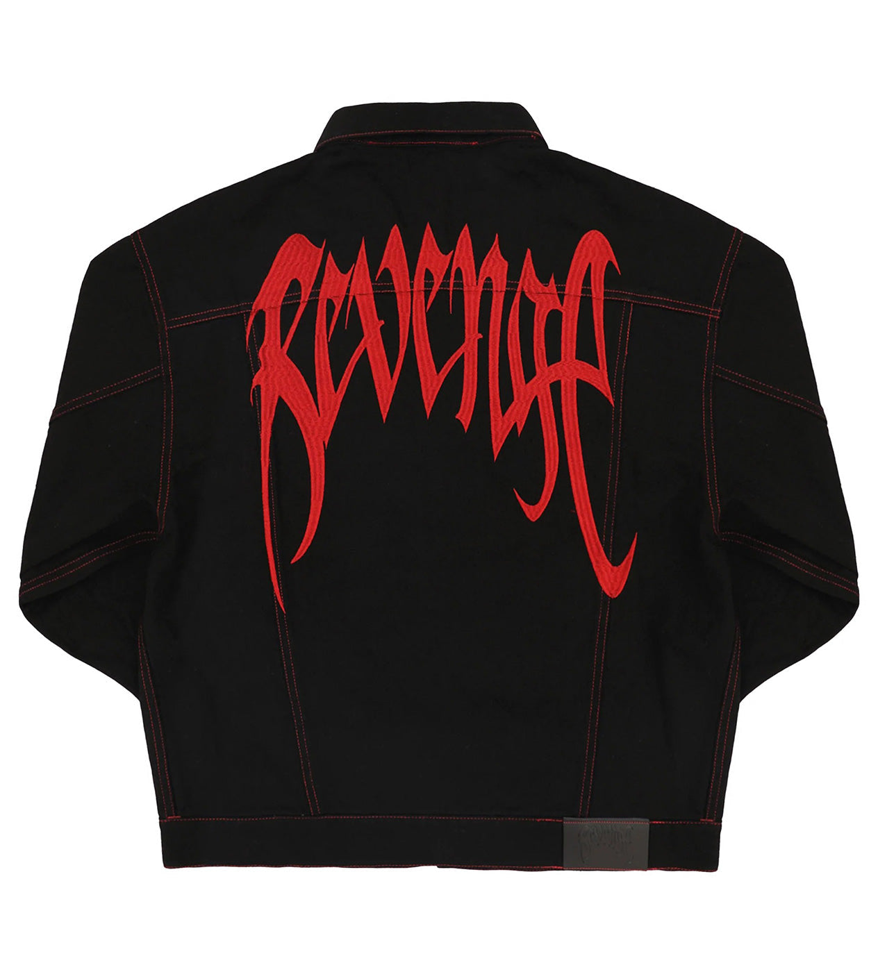 Revenge Red Embroidered Logo Denim Jacket Black