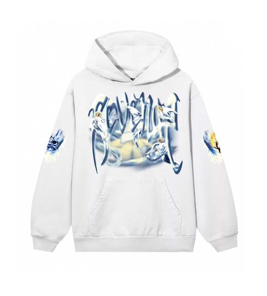 Revenge Angel Arch Logo Hoodie White