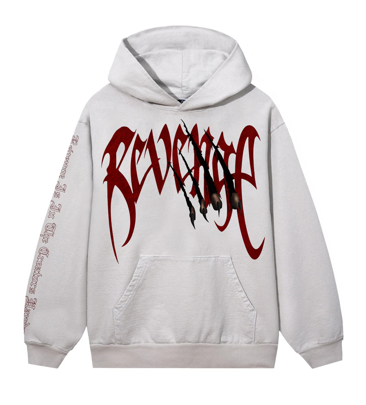 Revenge Arch Logo Claw Hoodie Cement/Red