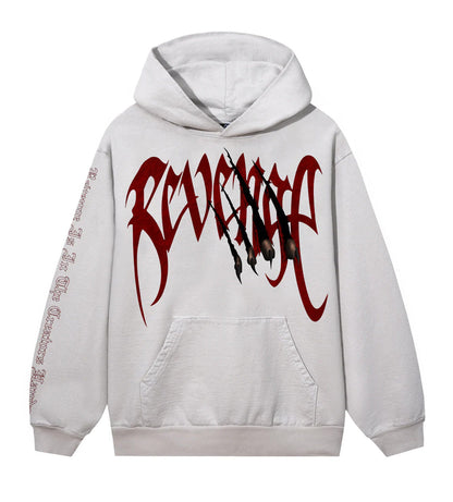 Revenge Arch Logo Claw Hoodie Cement/Red