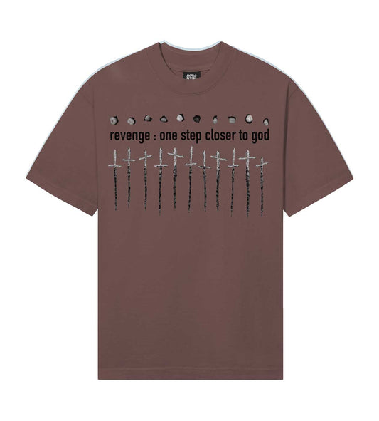 Revenge Closer To God Tee Chocolate Brown