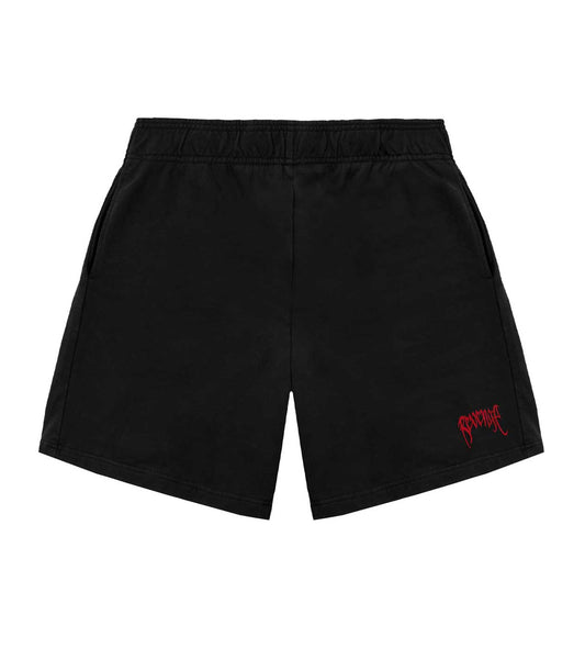 Revenge Embroidered Basic Shorts Black/Red