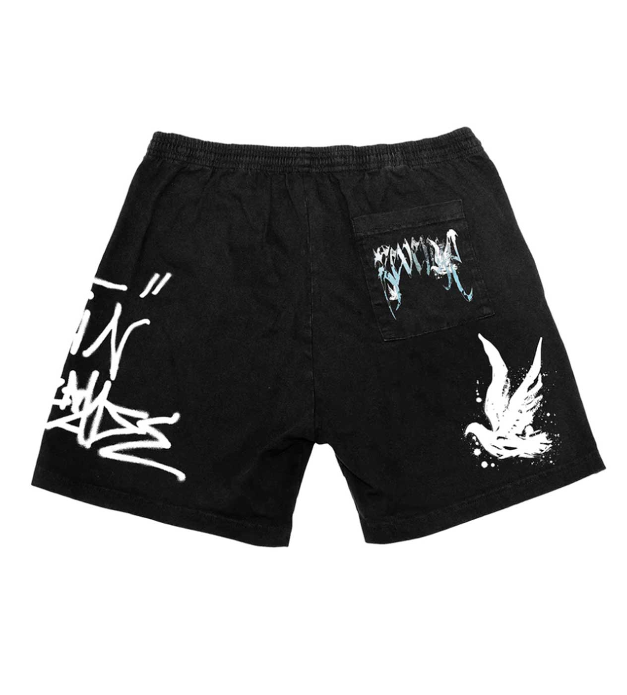 Revenge Graffiti Dove Shorts Black
