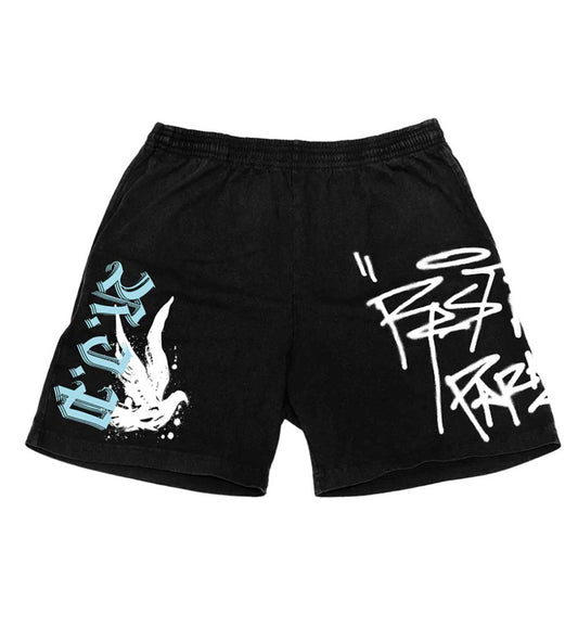 Revenge Graffiti Dove Shorts Black