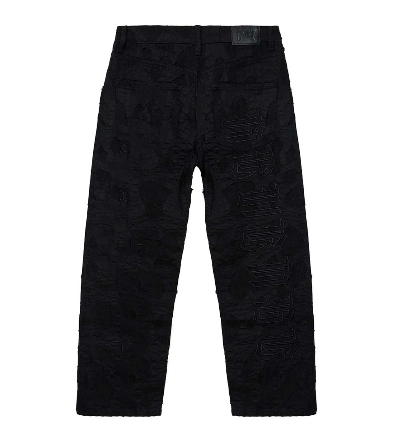 Revenge Logo Distressed Boro Denim Pant Black