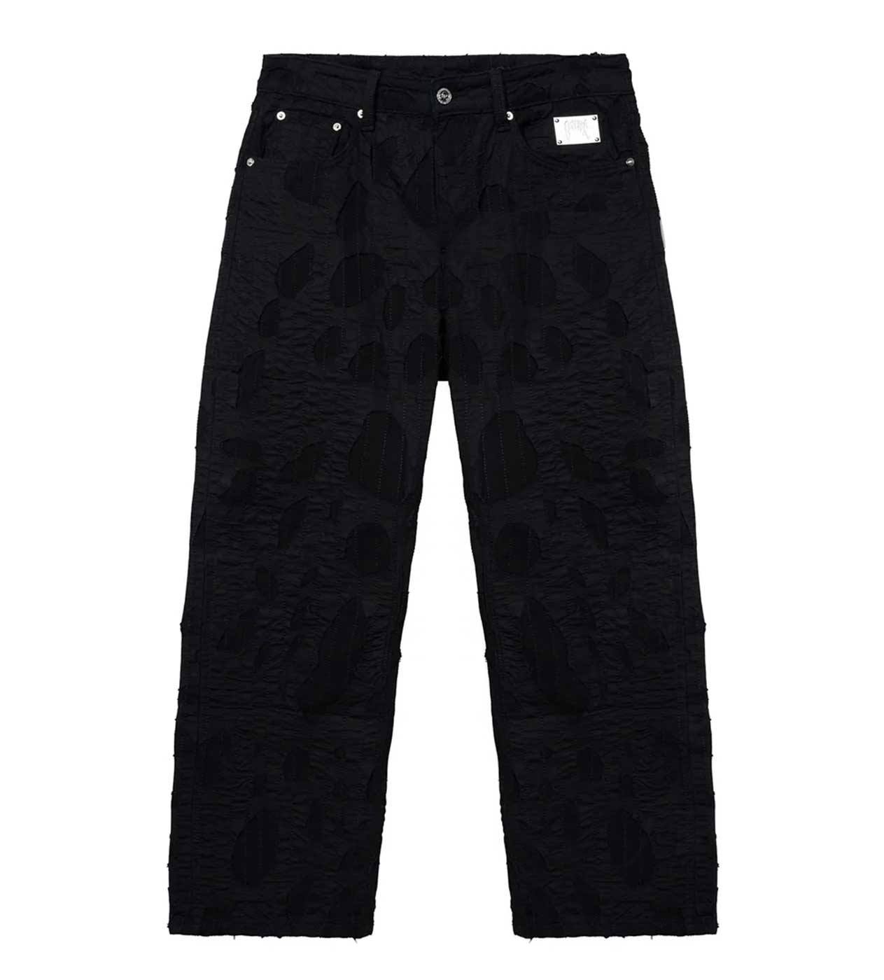 Revenge Logo Distressed Boro Denim Pant Black