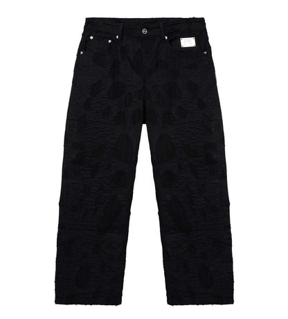 Revenge Logo Distressed Boro Denim Pant Black