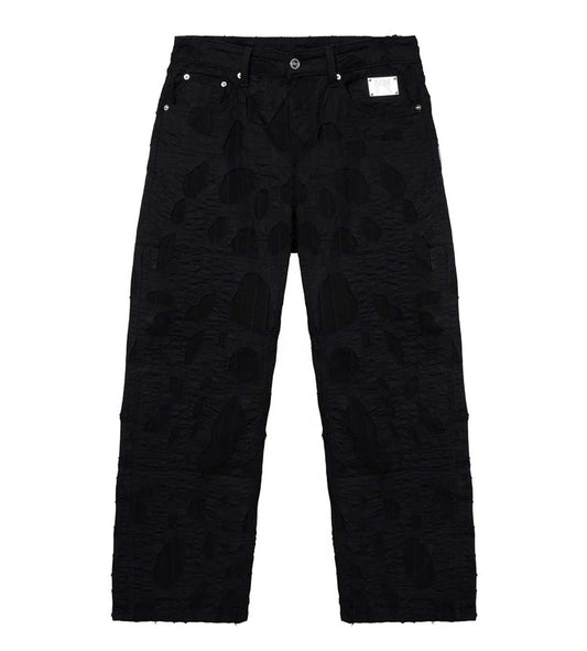 Revenge Logo Distressed Boro Denim Pant Black