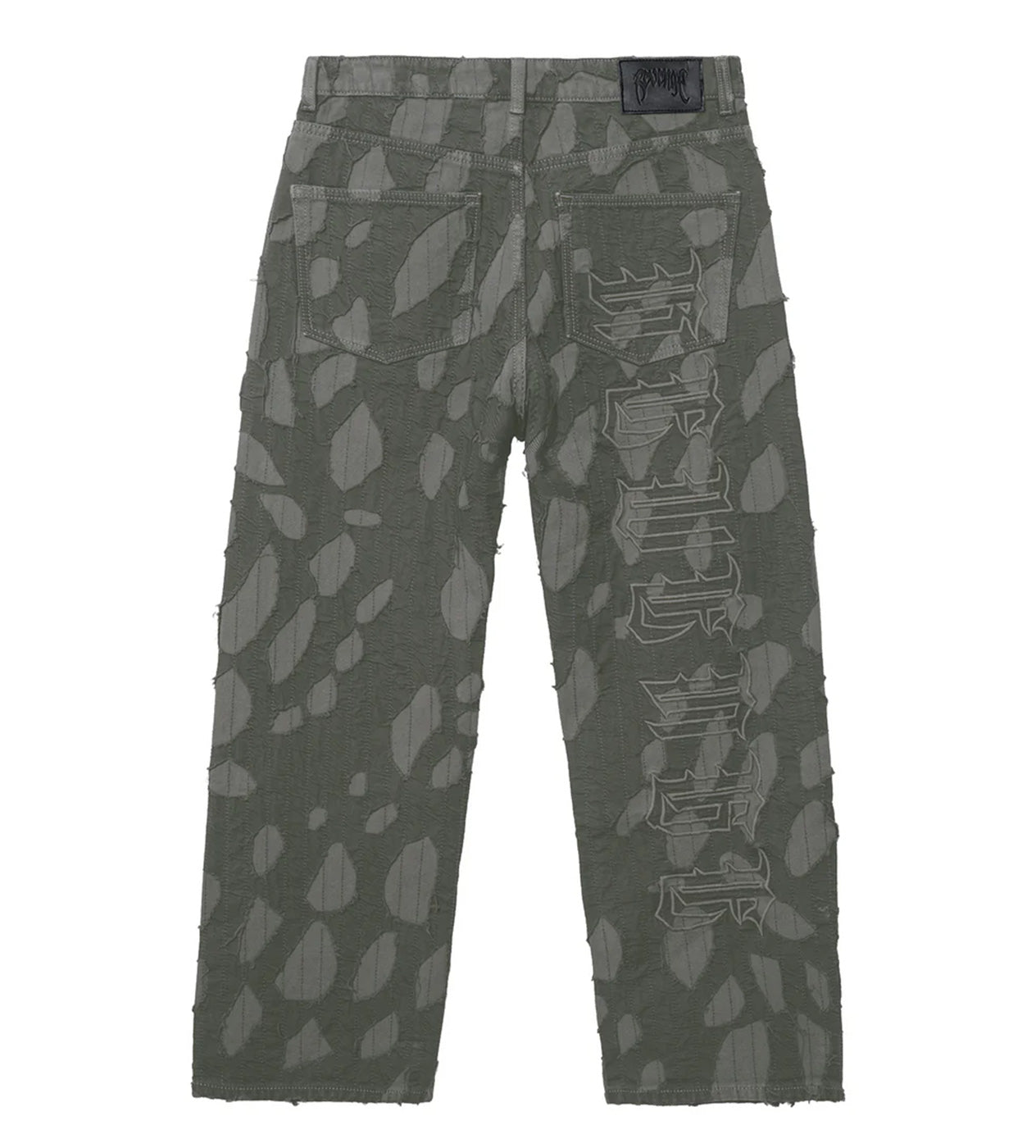 Revenge Graffiti Distressed Boro Denim Pant Grey