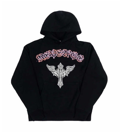 Revenge Skeleton Angel Hoodie Black