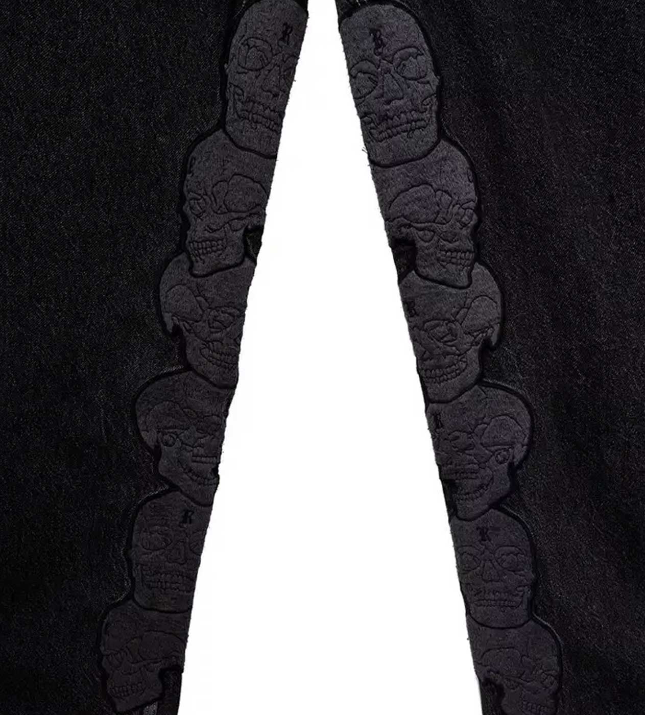 Revenge Skull Patch Denim Pant Black