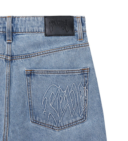 Revenge Skull Patch Denim Pant Indigo