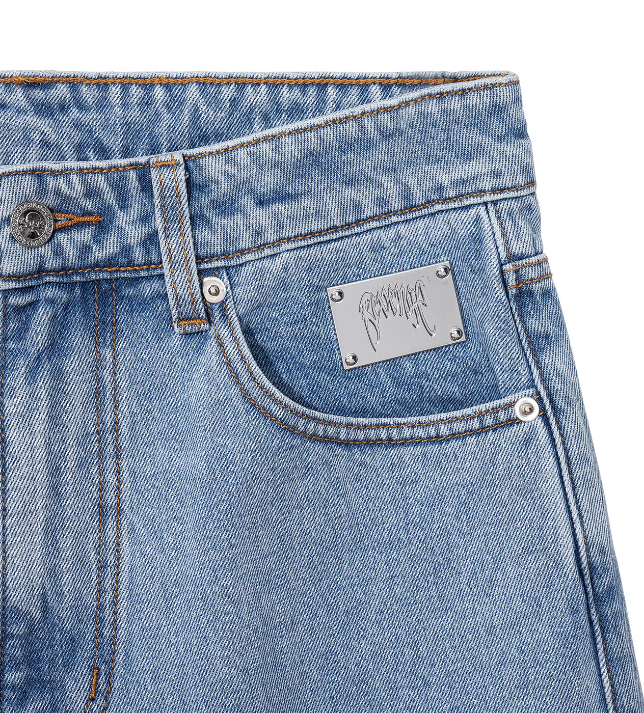 Revenge Skull Patch Denim Pant Indigo