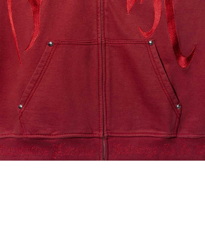 Revenge Xxxtentacion Kill Contrast Zip Up Hoodie Red